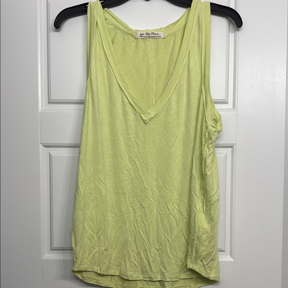 We The Free Green Sleeveless Relaxed Tank Top